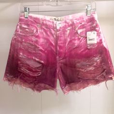 These Are Nwt And Tie Dyed By Me , Marked 26 But Can Fit A 27 Also, Maggie Mid Rise Distressed Pink Cotton Bottoms, Pink Distressed Cotton Bottoms, Pink Relaxed Fit Washed Bottoms, Pink Washed Relaxed Fit Bottoms, Fitted Hand Dyed Bottoms For Summer, Hand Dyed Cotton Bottoms For Summer, Hand Dyed Cotton Summer Bottoms, Hand Dyed Acid Wash Bottoms For Summer, Bleached Cutoff Bottoms