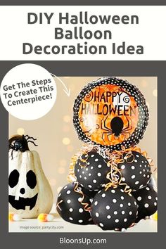 halloween balloon decoration idea with text overlay