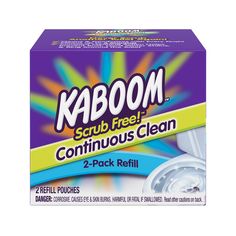 Kaboom scrub free! is a revolutionary toilet cleaning system that easily attaches out of sight within your toilet tank. It injects Periclean stain fighters into the toilet bowl with every flush, keeping it clean, even under the rim! Won't harm tank parts (like drop-in solids or pucks). Refillable; safe for septic systems; cleans and deodorizes. Constant cleaning action prevents: ring around the toilet, rust and hard water stains. Kaboom 2-Count Toilet Bowl Cleaner Refill | 757037352618 Best Toilet Bowl Cleaner, Damaged Tanks, Clean Toilet, Septic Systems, Toilet Bowl Cleaners, Clean Toilet Bowl, Refill Pouch, Cleaning System, Toilet Bowl Cleaner