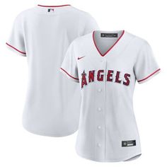 As the ultimate Los Angeles Angels fan, you deserve the same look that your favorite players sport out on the field. This Replica Team jersey from Nike brings the team's official design to your wardrobe for a consistently spirited look on game day. The polyester material and slick Los Angeles Angels graphics are just what any fan needs to look and feel their best. Material: 100% Polyester Officially licensed Jersey Color Style: Home Heat-sealed transfer applique Brand: Nike Imported Replica Jers Los Angeles Angels, White Home, Team Jersey, Tailored Design, Home Team, White Jersey, Team Shirts, Nike White, White Houses