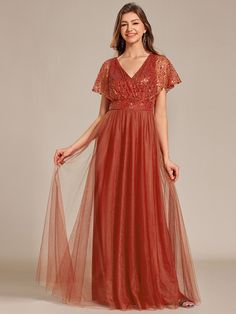 Orange Ruffle Dress, Ethereal Elegance, Tulle Maxi Dress, Tulle Evening Dress, Formal Evening Dress, Ever Pretty, Floor Length Gown, Tulle Fabric, Formal Evening Dresses