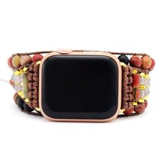 This Cool Beads Apple Watchband will lend a touch of sophistication and luxury to your accessories collection. Crafted from fine gemstone beads, its brown hue is time-honored and classic, creating a timeless piece that will last. Elevate your look with this elegant, exclusive accessory. Material: Picasso Jasper, Crystal, African Turquoise, Black Agate, Matel, S. Steel. 100% New and Exquisite Quality Size: 3 sizes. small-48cm（wrist<6.5"）/medium-53cm (6.5"7.2"), with 3 closures to adjust the lengt