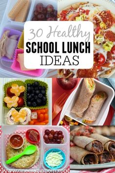 the collage is full of healthy school lunch ideas