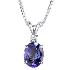 A multidimensional experience Add a sedated elegance to any ensemble with this unrestrained beauty. This standout pendant features oval shape Peora natural Tanzanite gemstones in 14K white gold. Our natural Tanzanite gemstones are a unique gift from nature. By cutting them in a way that respects the rough's natural radiance, we ignite their inherent intensity and maximize their brilliance to deliver on our signature Peora standard. Handcrafted in pure 14K white gold goodness, this pendant has been carefully coated in an elegant rhodium finish. Our artisans are expertly trained in this process which fortifies the pendant's strength, shine and brilliance. Looking for a special jewelry gift for someone special? Our concierge stylists are here to help with all of your jewelry questions. Each p Jewelry Questions, Black Opal Pendant, Tanzanite Pendant, Blue Sapphire Pendant, Sapphire Necklace Pendants, Tanzanite Jewelry, Tanzanite Diamond, Blue Tanzanite, Tanzanite Gemstone