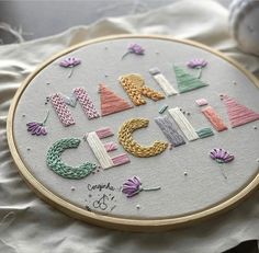 the embroidery is made to look like letters