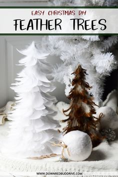 a white christmas tree sitting on top of a table