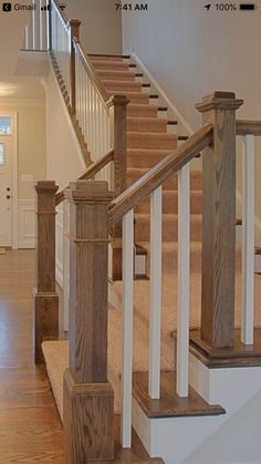 the stairs in this house are made of wood