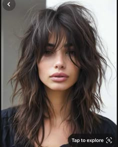 Long Shag Haircut With Bangs Thick Hair, Choppy Layers For Long Hair, Modern Shag Haircuts, Long Shaggy Haircuts, Curly To Straight Hair, Long Shag Hairstyles, Rocker Hair, Modern Shag Haircut, Long Shag Haircut