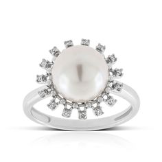 A classic design with a halo of diamond surrounding a freshwater cultured pearl. Wear it on any special occasion to bring elegance to the event. 

Due to the unique nature of pearls, shade of color, shape or texture, may vary slightly from photo. Diamond Halo Ring, Unique Nature, Halo Diamond Ring, Pearl Diamond, Ring Fit, Perfect Engagement Ring, Halo Ring, Ring Size Guide, Halo Rings