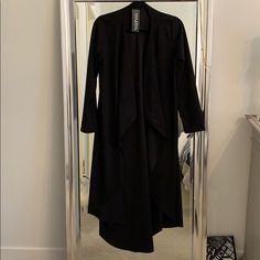 Nwt Black Waterfall Duster. One Size Black Outerwear For Layering In Fall, Black Outerwear For Fall Layering, Chic Black Blazer For Layering, Black Blazer For Spring Layering, Black Winter Layering Blazer, Winter Layering Black Blazer, Black Winter Blazer For Layering, Chic Black Outerwear For Layering, Black Long Coat For Night Out