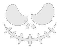 a drawing of a face with two teeth and one nose cut out to look like a jack - o'- lantern