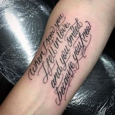 a woman's arm with the words you are in cursive writing on it