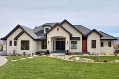 Modern Farmhouse Plan: 3,127 Square Feet, 4 Bedrooms, 3.5 Bathrooms - 4534-00084 Acme Brick, Stone Exterior Houses, Brick Exterior House, Up House, Farmhouse Exterior, Building A New Home, New House Plans