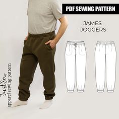 an image of a man wearing joggers with his hands on his hips and the pants