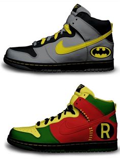 Calling all comic book nerds. Nice Blend of Nike image and Comic Books Batman Shoes, Custom Batman, Nike Trainer, Look Grunge, Nike Design, Design Moda, Nike Free Run, Baskets Nike, Batman And Robin