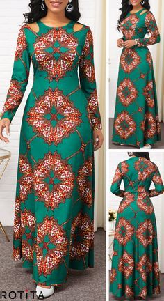 African Print Long Dress, African Dresses Modern