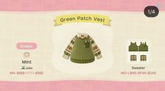 the green patch vest is on display in this animal crossing screenshots screen shot