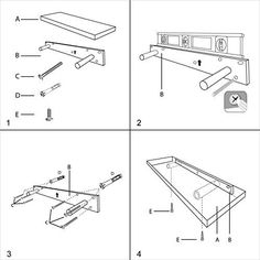 four different parts of a table