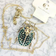 Charming Charlie Emerald Green Gold Tone Scarab Beetle Pendant Necklace New With Tags Bundle & Save Beetle Pendant, Purple Statement Necklace, Double Strand Pearl Necklace, Orange Jewelry, Red Beaded Necklaces, Sparkly Necklace, Long Tassel Necklace, Scarab Beetle, Silver Necklace Statement