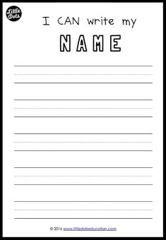 i can write my name worksheet for kids to practice handwriting and writing skills