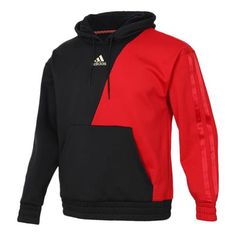 Red Sports Season Hoodie, University Red Sports Hoodie With Drawstring Hood, Red Sports Hoodie With Adjustable Hood, Red Fleece Athleisure Hoodie, Red Sports Hooded Jacket With Drawstring Hood, Red Fleece Hoodie For Athleisure, Red Winter Sweatshirt With Drawstring Hood, Red Drawstring Hood Sweatshirt For Winter, Adidas Winter Sweatshirt With Adjustable Hood