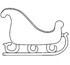 a line drawing of a sleigh on a white background coloring pages, coloring sheets, christmas activities, winter activities, snow crafts to do, kids, art projects, arts and crafts for kids, school, person, paper work, craft kits, doos, holiday time,