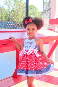 Girls Baseball Dress Sweet girls dress is done in a red with white polkadot print. Features embroidery on the bodice that says Play Ball. Sweet baseball bows on the sides.  Perfect for all of your summer ball games! Cute Red Dress For School, Girls Baseball Outfit, Baseball Dress, Summer Ball, Girls Baseball, Ball Games, Baseball Girls, Baseball Outfit, Game Dresses