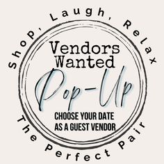 the logo for vendors wanted pop up