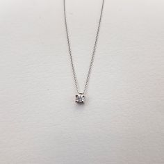 This elegant necklace is perfect for everyday use , you can wear it with jeans or for a special event. The necklace is totally handmade the base material is 18K White Gold,Yellow gold & Rose gold Metal information and dimensions details: ---------------- Width : 3,60x3,60mm Stone : Diamond (3.00mm ,Round Brilliant Cut 0.10ct -1pc, G-VS1) -Metal: Solid 18K Yellow ,White or Rose gold -Solid gold chain 18k Yellow,White or Rose gold -The chain used is 0.80mm thick (approx. 0.031in) and has a spr Diamond Single Strand Necklace For Gift, Diamond White Single Strand Necklace For Gift, Everyday Necklace With Single Cut Diamonds In Diamond White, Everyday Diamond White Necklace With Single Cut Diamonds, Everyday Necklace With Single Cut Diamond Round Pendant, Everyday Diamond White Necklaces With Single Cut Diamonds, Silver Necklace With Single Cut Diamonds For Everyday, Everyday Silver Necklace With Single Cut Diamonds, Everyday Necklace With Round Pendant And Single Cut Diamonds