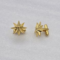 ✦ 14k real gold star cufflink, Thanks to its spring lock, the button is prevented from falling off or coming      out of the arm. It is a unisex model that can be used by both men and women. ✦ It will be the perfect choice for you to gift our product to your father, son or lover on special occasions      or anniversaries. ✦ Many of us worry when purchasing gold jewelry online. The most common question our customers ask      us is how do I know if my order is genuine 14k gold. First of all, is there a 14 carat stamp and official      invoice on the product you bought? Yes, all the products we sell have both 14 stamps and invoices.     Second, the safest way for the customer is to order from abroad. Invoice information and the product      in the package are examined and controlled by the cu Groom Cufflinks, Online Gold Jewellery, Real Gold Jewelry, Father Son, Cufflinks Men, Gold Star, Gold Stars, Star Shape, Real Gold