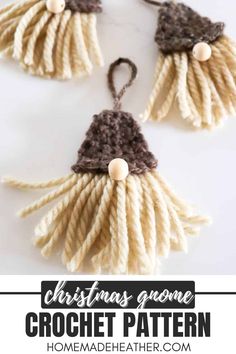 christmas gnome crochet pattern with text overlay