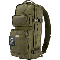 Loaded Gear 13 in. GX-300 Tactical Sling Backpack, Olive Drab Green - Super Arbor By Any Means Necessary, Sling Pack, Backpack Material, Bug Out Bag, Military Gear, Camping Backpack, Clothes Shopping, Survival Prepping, Burberry Handbags