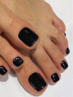 Black  Collar   Colorblock,Geometric,Plain,Plants Bare Nails Embellished   Nail,Hand & Foot Care Sns Nails Colors, Unghie Sfumate, Gel Toe Nails, Nagellack Trends, Acrylic Toes, Acrylic Toe Nails, Pretty Toe Nails, Summer Toe Nails, Cute Toe Nails