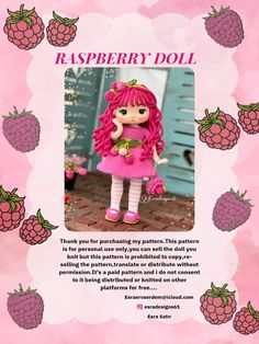 a doll with pink hair wearing a pink dress