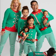 Target Brand Nwt! Christmas 514368 Elf Green/Red Striped Pajama Sweater Size Xl Measures Approximately: Armpit 24 Inch Length 27 Inch Family Clothing Sets, Family Matching Pjs, Elf Pajamas, Elf Family, Christmas Pyjamas, Nyc Winter, Family Pjs, Matching Family Christmas Pajamas, Family Pajama Sets