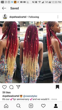 ★yasss baby Beautiful Cornrows, Mixing Hair Color, Cornrow Updo, Small Box Braids Hairstyles, Braiding Ideas, Natural Hair Weaves, Braids Locs, Two Braid Hairstyles, Small Box Braids