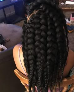 Chunky Goddess Braids, Chunky Braid Hairstyles, Chunky Braids For Black Women, Braids Star, Chunky Box Braids, Butterfly Braid, Fancy Braids, Chunky Braids, Short Box Braids Hairstyles