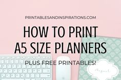 a computer keyboard, mouse and other items with the text how to print as size planners plus free printables