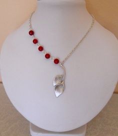 Valentine's Day Jewelry Calla Pendant Necklace by BeadsStory Elegant Red Flower Pendant Jewelry, Elegant Red Lariat Necklaces, Elegant Red Lariat Necklace, Unique Nickel Free Necklace For Wedding, Unique Red Necklaces For Wedding, Unique Red Necklace For Wedding, Unique Red Wedding Necklaces, Unique Red Wedding Necklace, Elegant Red Nickel-free Necklace