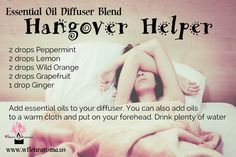 Essential Oil Diffuser Blend - Hangover Helper Snoring Essential Oils, Candles Aromatherapy, Ginger Essential Oil, Feeling Well