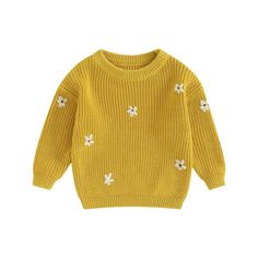 PRICES MAY VARY. Material is knitted,and fabric is breathable and sweat-absorbent,and feeling is soft and comfortable This toddler sweater is o-neck,solid color,long sleeve,new adorable autumn winter sweater for baby girl,best gift for your baby This baby sweater is pretty and fashionable,can make your little girl more cute and get more compliments;and this baby girl sweater is casual and loose,easy to put on and take off;and it would be best birthday gift,halloween gift,thanksgiving gift,and ch Cute Crew Neck Knit Sweater, Warm Cotton Crew Neck Top, Cute Warm Knit Sweater, Cute Solid Color Fall Sweater, Cute Yellow Long Sleeve Sweater, Cute Warm Cotton Sweater, Warm Cotton Crew Neck Sweater, Spring Cotton Knitted Sweatshirt, Cute Yellow Sweater For Fall