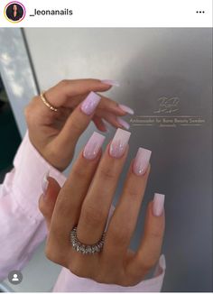 Milky Nails, Her Nails, Short Square Acrylic Nails, Acrylic Nails Coffin Short, Pink Nail