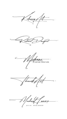 three signed autographs are shown in black and white, with the same signature on them