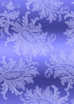 a blue and white wallpaper with an ornate design