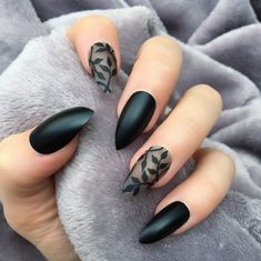 Prom Nail Designs, Matte Black Nails, Black Nail Art, Goth Nails, Black Nail Designs, Black Prom