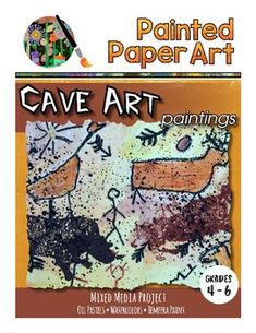 the front cover of an art project called cave art paintings