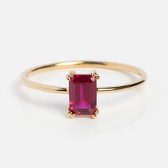 Solid Gold Natural Gemstone Baguette Birthstone Ring | Local Eclectic – local eclectic Local Eclectic, Birthstone Rings, Baguette Ring, Everyday Ring, Gold Gemstone Ring, Bridal Wedding Rings, Ring Stack, Ring Art Deco, Engagement Ring Sizes