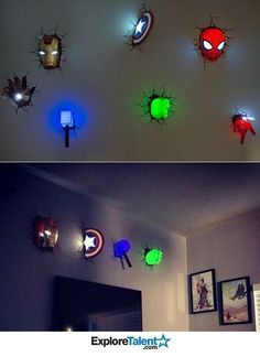 the light up spiderman wall stickers are all different colors and sizes, but one is