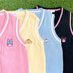 Home · OCEAN KAWAII · Online Store Powered by Storenvy Cute Cotton Sweater Vest For Spring, Cute Cotton Sleeveless Sweater Vest, Casual Sleeveless School Vest, Black Sleeveless School Top, Cute Sleeveless School Tops, Cute Sleeveless Sweater Vest For Winter, Cute Pink Vest For Spring, Cute Pink Cotton Vest, Pom Pom Purin