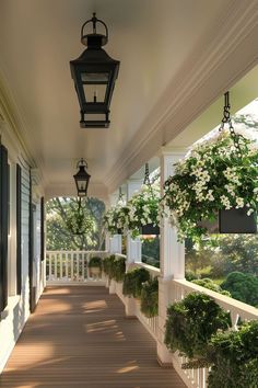 Front Porch Next To Garage, Front Porch Trellis Ideas, Front Of House Aesthetic, Modern Front Porch Railing, Country Home Backyard, Long Narrow Front Porch Ideas, Long Front Porch Ideas, Porch House Design, Country Front Porch Ideas